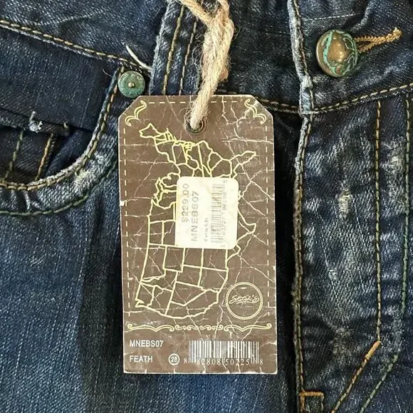 Stitch's Y2K Nebraska Flare Wide Leg Button Fly Buffalo Nickel Jeans Size 28 NWT - Picture 9 of 9